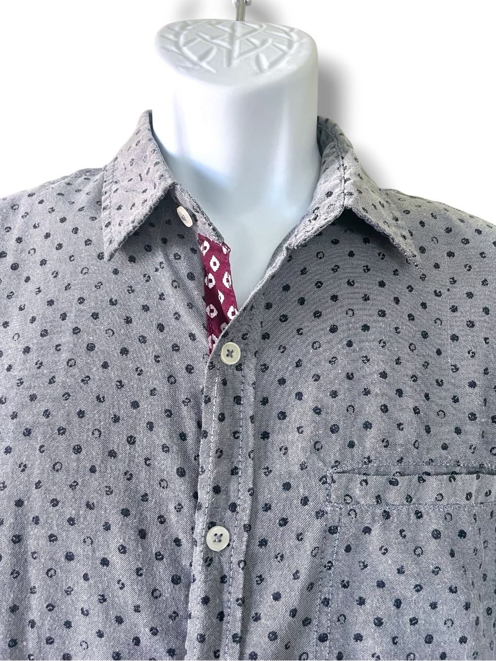 Broken Threads Micro Print Button Up Shirt Relaxed Fit Indie Short Sleeve - Picture 3 of 5